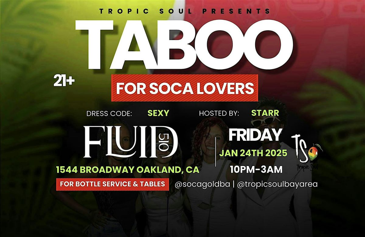 TABOO \u2018FOR SOCA LOVERS\u2019