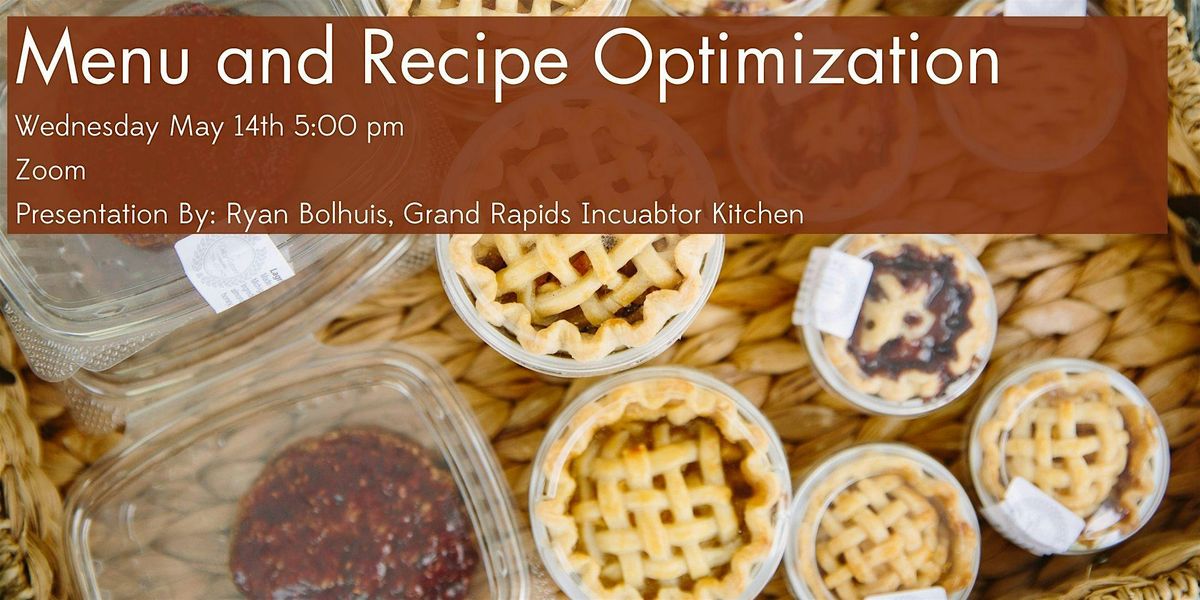 Menu and Recipe Optimization