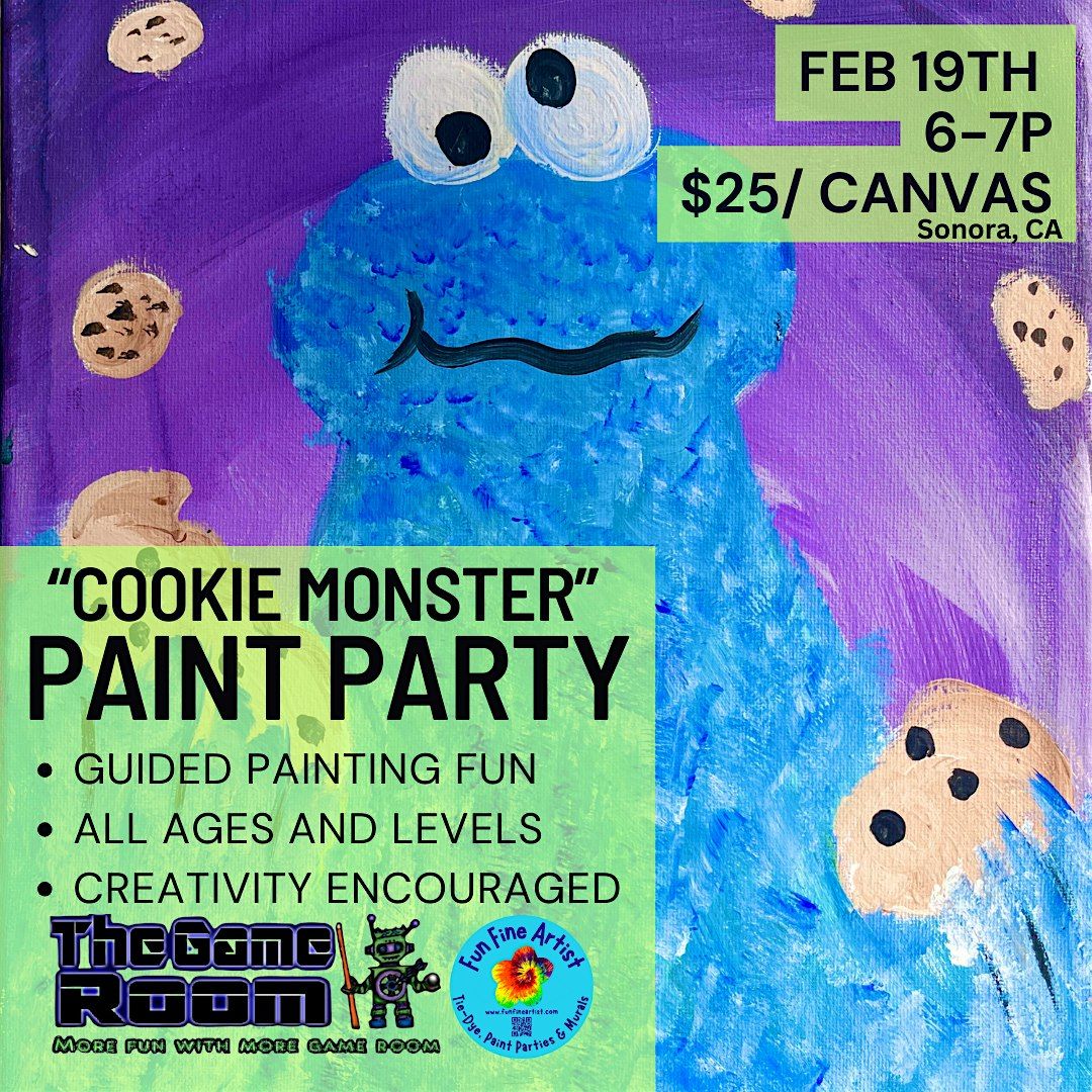 \u201cCookie Monster"  Paint Party @ The Game Room