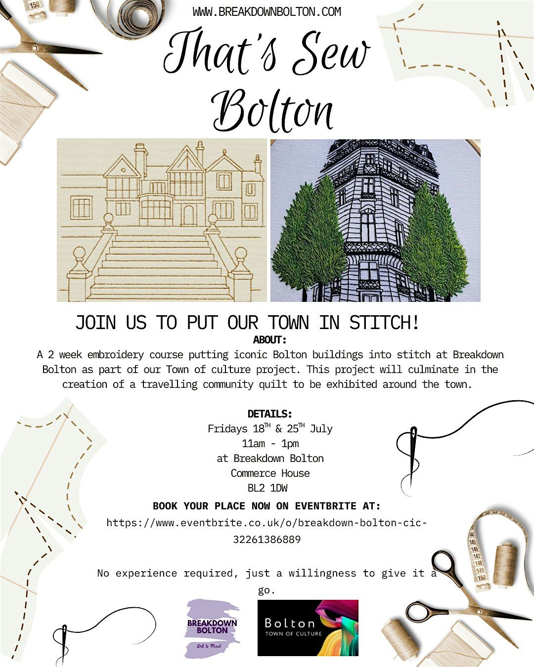 That's Sew Bolton: our town in stitch (Evening workshop)