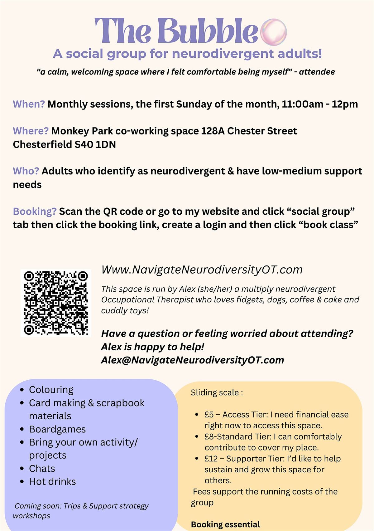 The Bubble- Neurodivergent adults social group