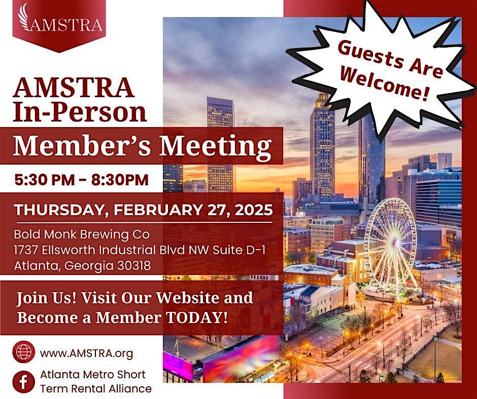 AMSTRA In-Person Member\u2019s Meeting \u2013 Guests Welcome!