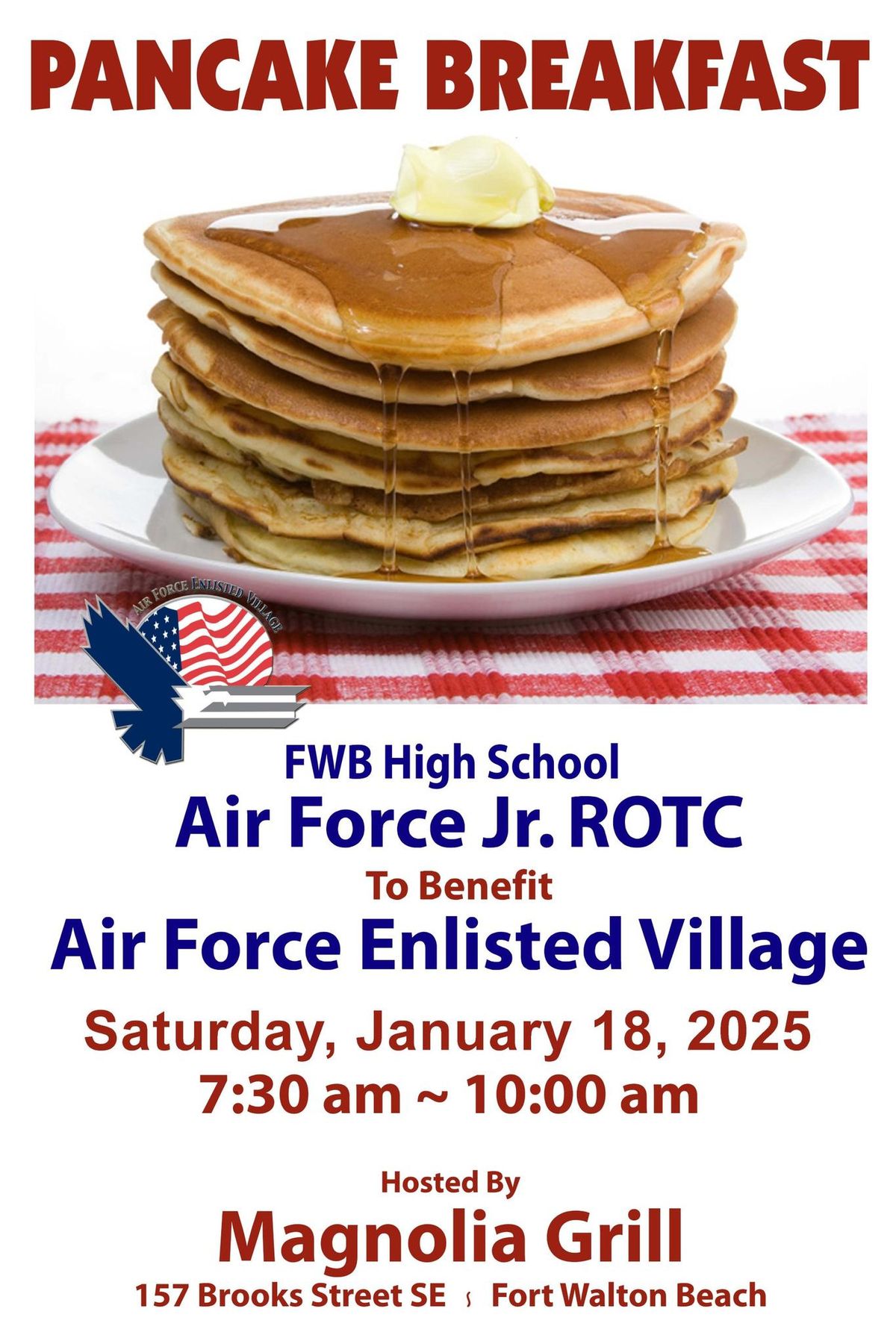 Pancake Breakfast to Benefit Air Force Enlisted Village Hosted by Magnolia Grill 