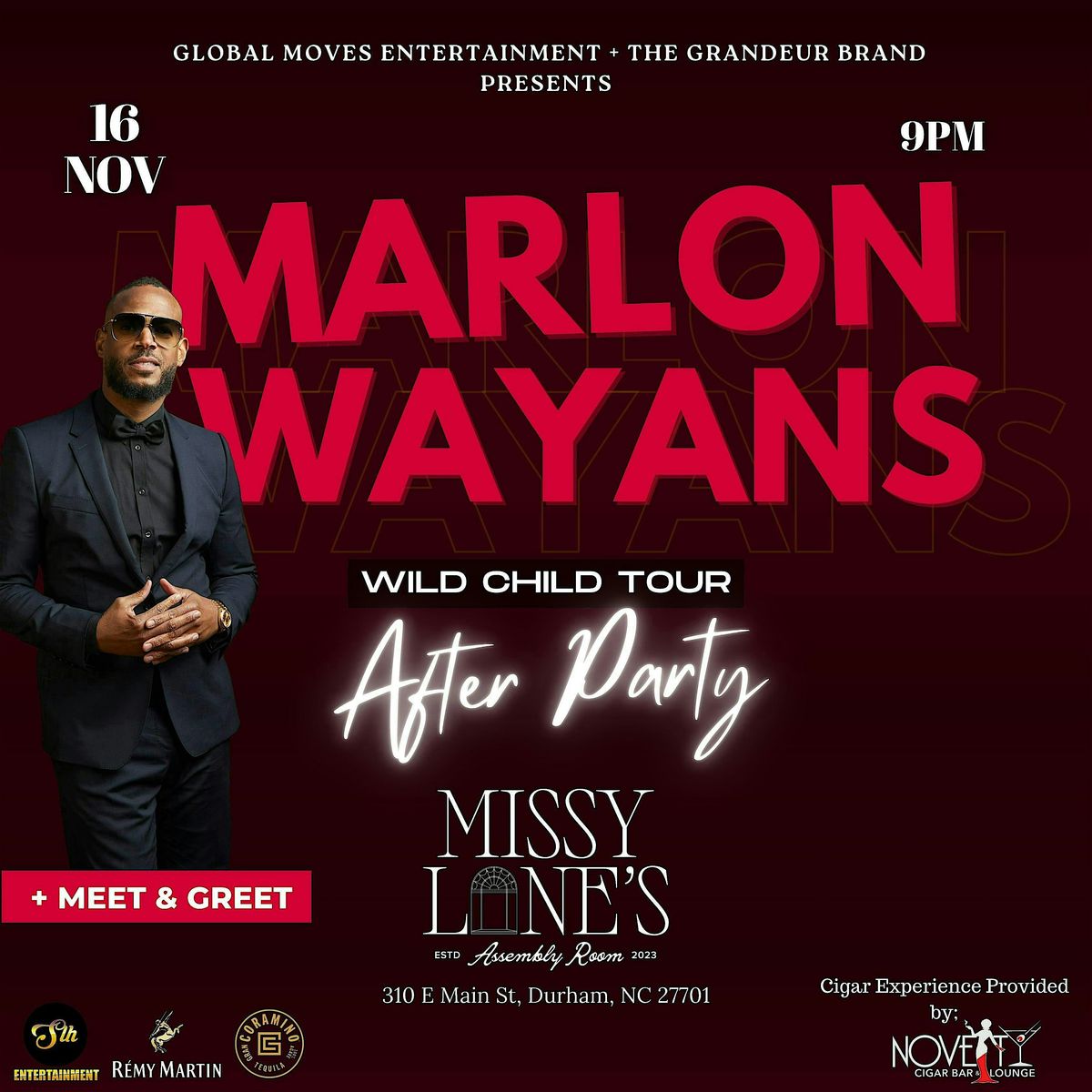 Marlon Wayans (Wild Child Tour) After Party +  Meet & Greet at Missy Lanes