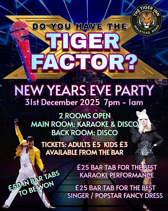 New Years Eve 2026 at The Tiger Walsall