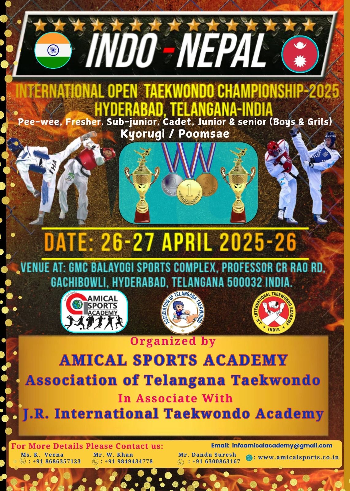 INDO-NEPAL International Open Taekwondo Championship, Hyderabad, Telangana,