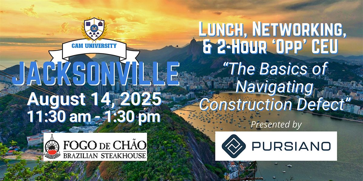 CAM U JACKSONVILLE Complimentary Lunch and 2-Hour 'OPP' CEU at Fogo De Chao