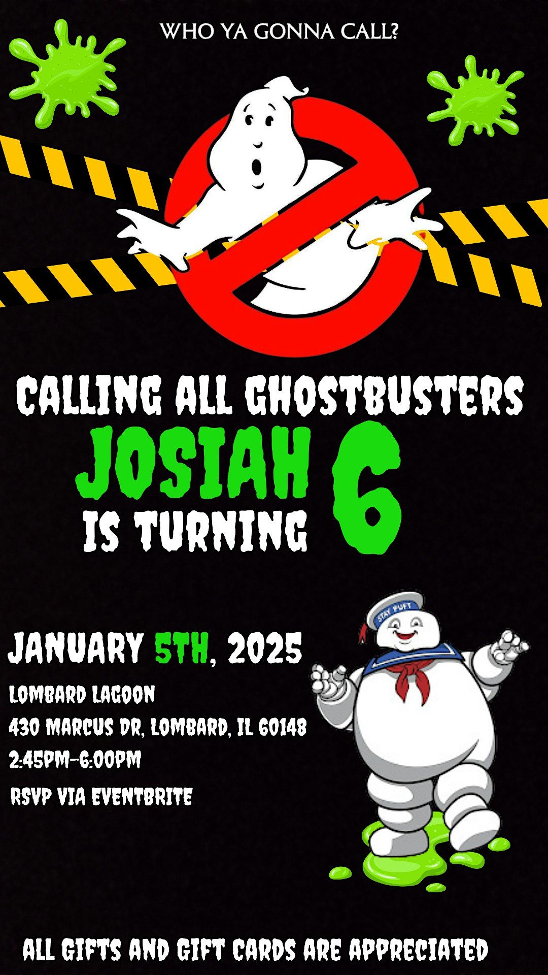 Josiah\u2019s 6th Ghostbusters Party