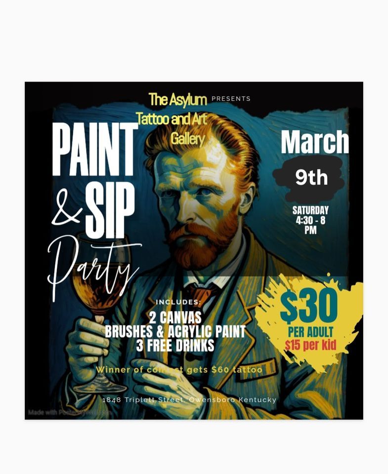 Paint n sip night @ The Asylum Tattoo and Art Gallery 