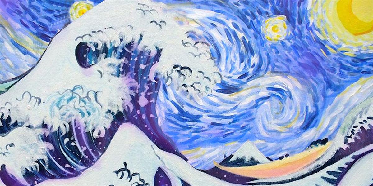 Paint Starry Night Over The Great Wave, Manchester