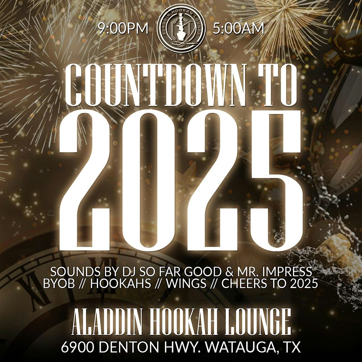 COUNTDOWN TO 2025 @ ALADDIN HOOKAH LOUNGE