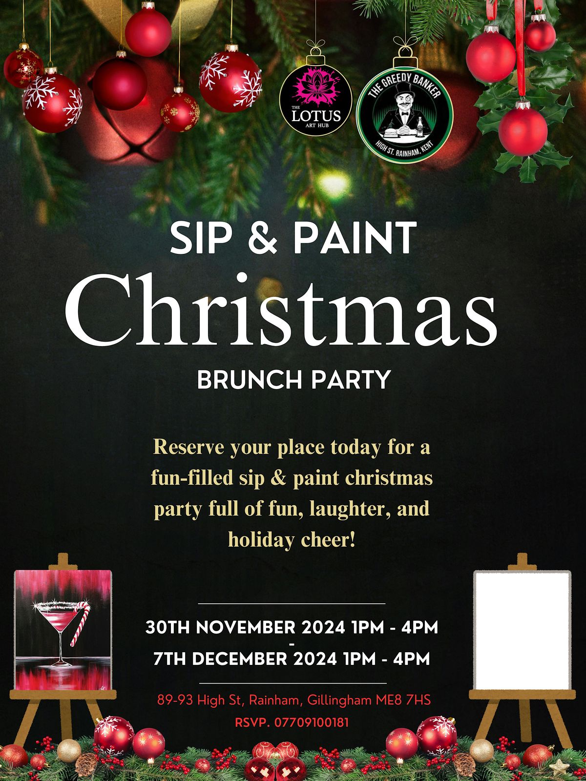 Sip & Paint Christmas Brunch Party