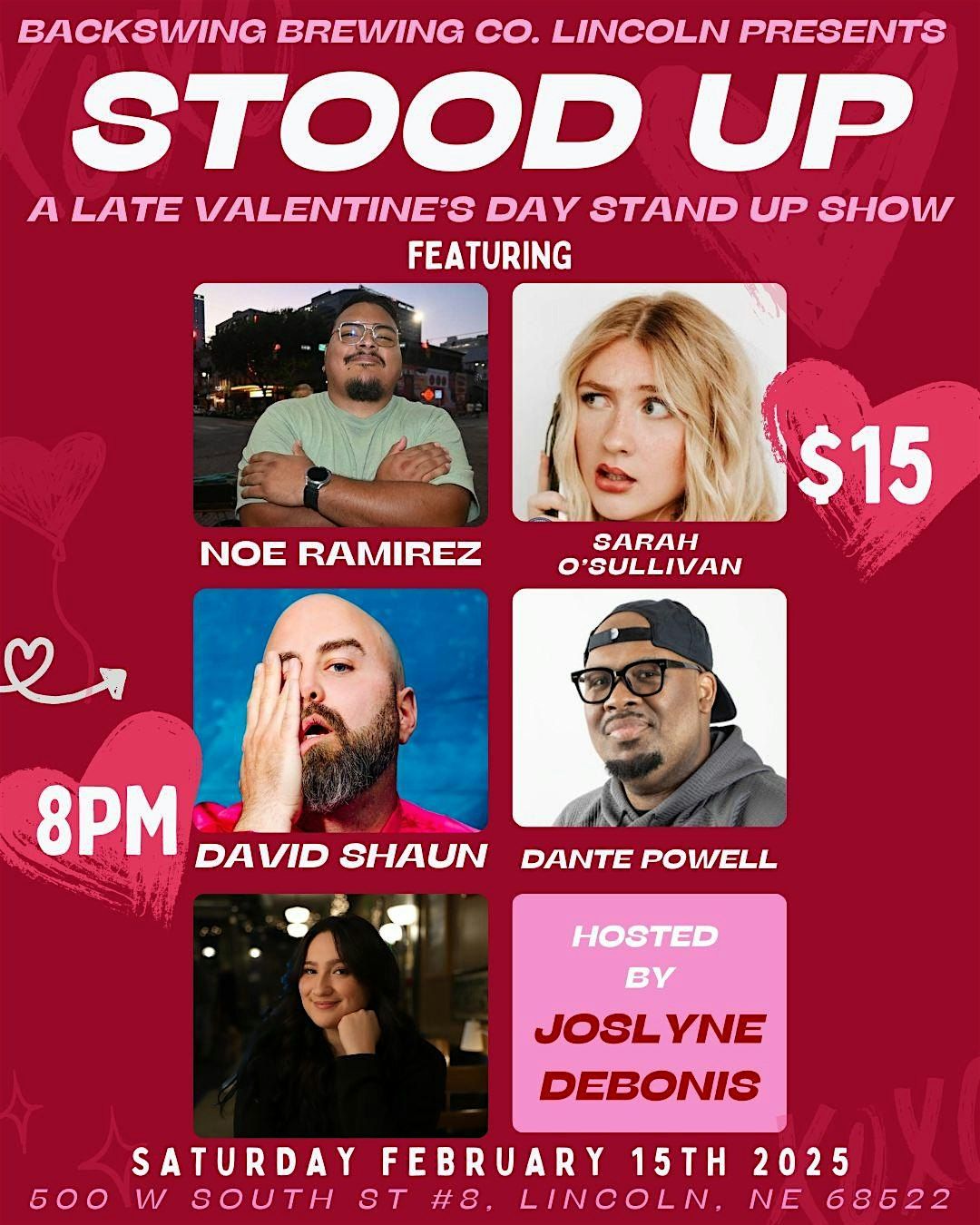 STOOD UP!  A Late Valentine's Day Comedy Show at Backswing Brewing Co (LNK)