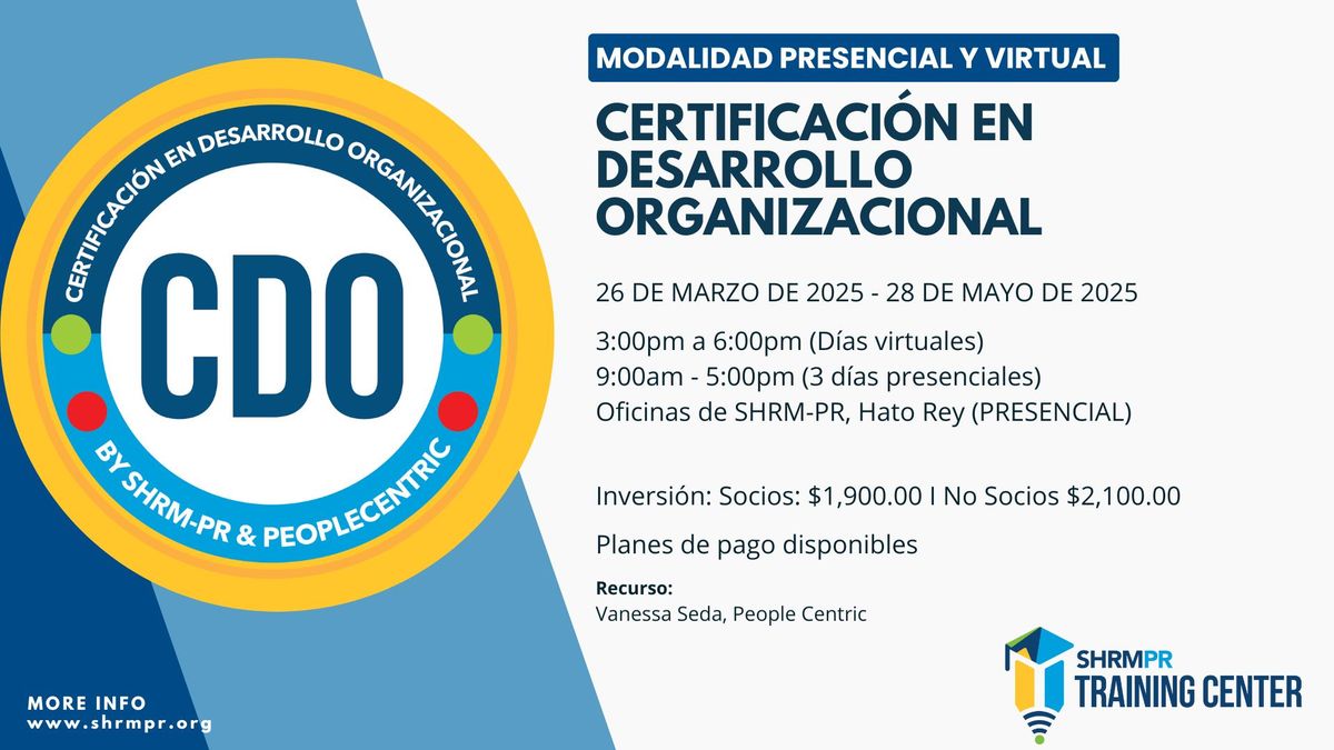 Certificaci\u00f3n en Desarrollo Organizacional CDO