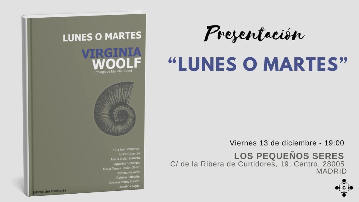 Presentaci\u00f3n de \u00abLunes o martes\u00bb de Virginia Woolf (Madrid)