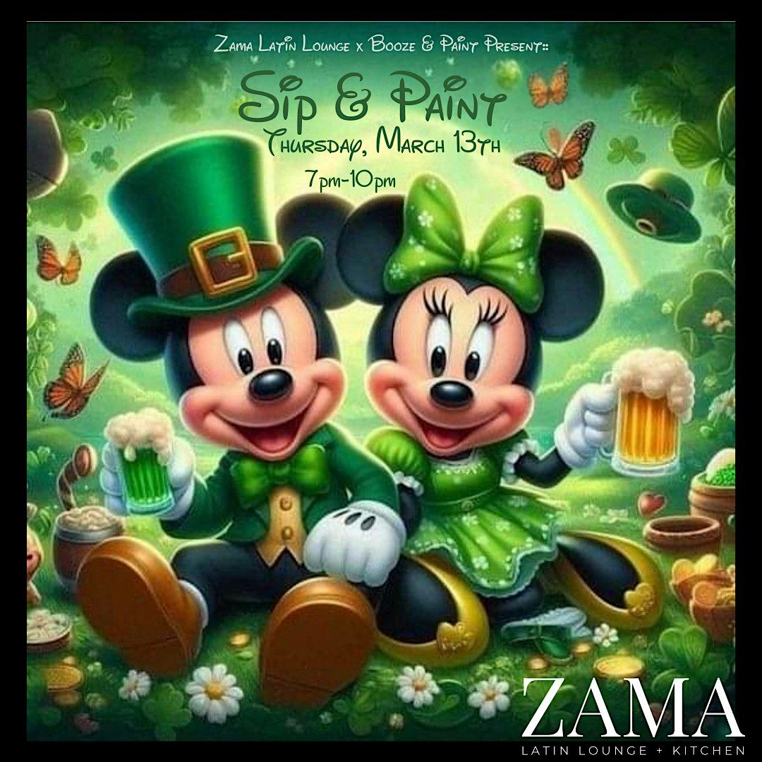 St. Patrick's Mickey & Minnie Sip & Paint