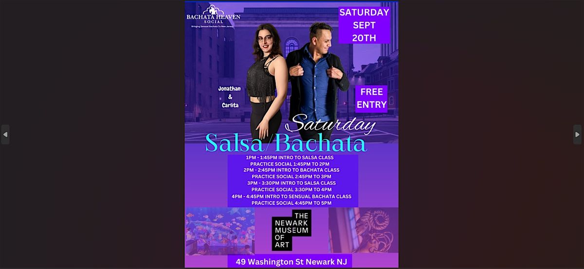 Saturday Salsa\/Bachata At Newark Museum (FREE ENTRY)
