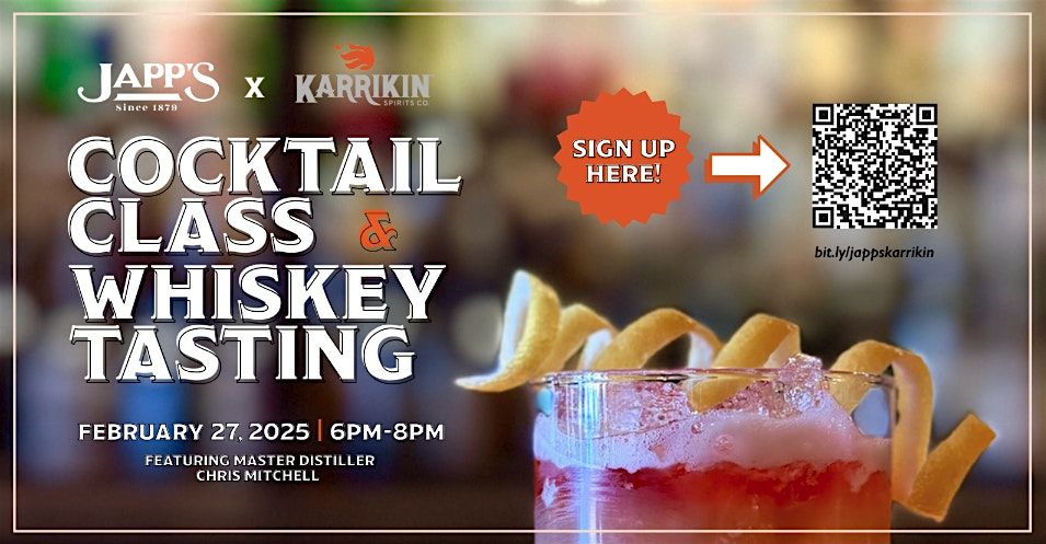 Karrikin Spirits Cocktail Class & Whiskey Tasting