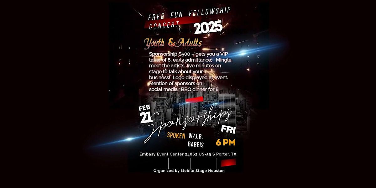 Free Fun Fellowship Concert - Spoken w\/ J.R. Bareis