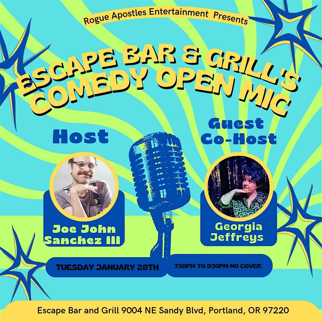 Escape Bar & Grill's Monthly Comedy Open Mic Night