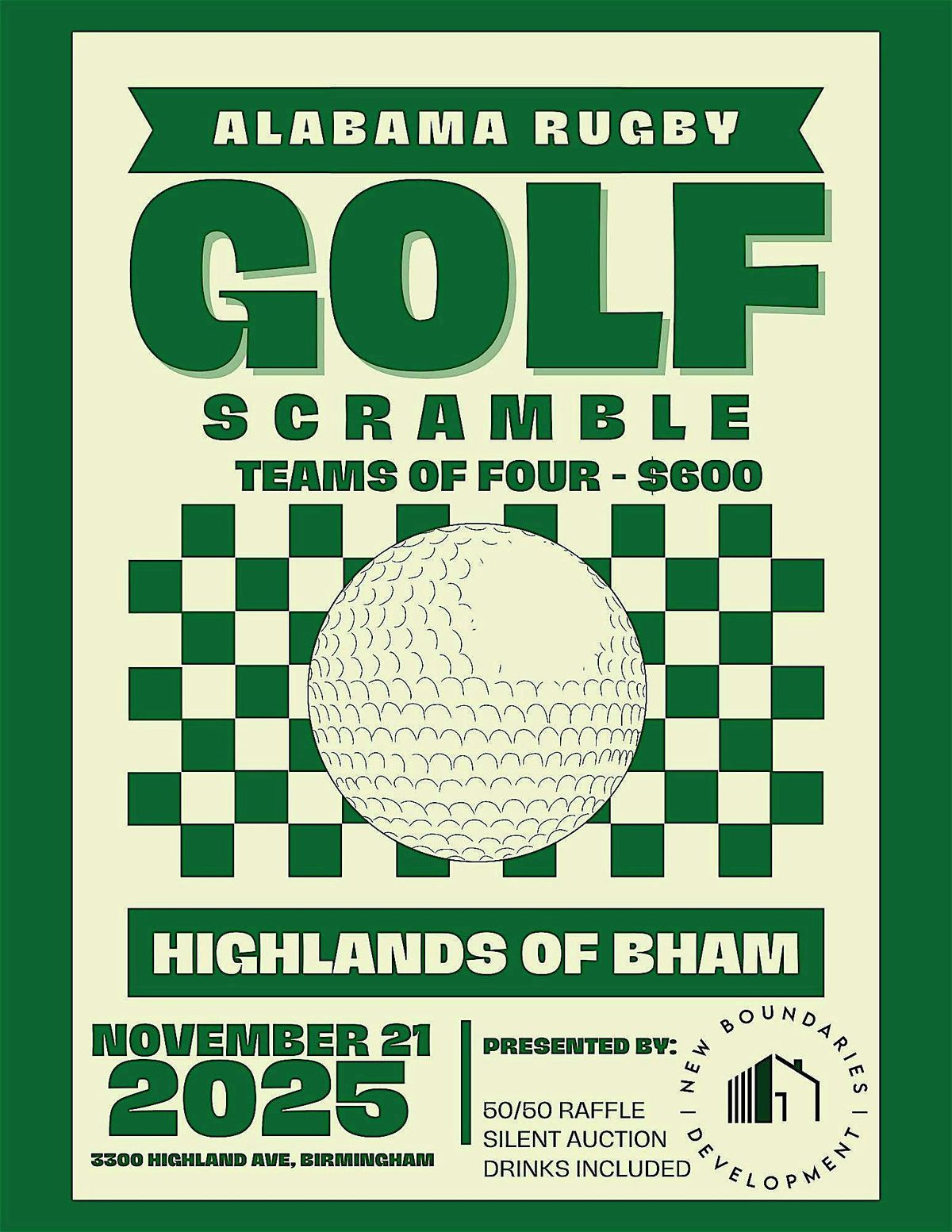 Alabama Rugby Golf Scramble Presented by New Boundaries Development