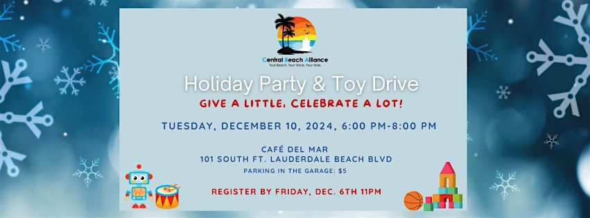 Central Beach Alliance (CBA) Holiday Party & Toy Drive