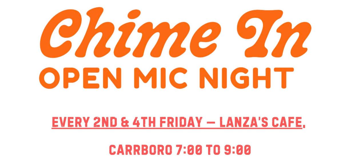 'Chime In' Open Mic Night