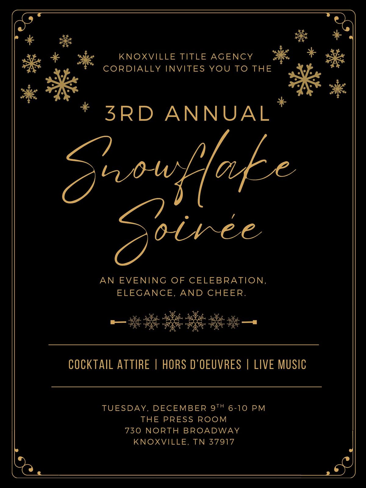 Knoxville Title Agency's 3rd Annual Snowflake Soir\u00e9e