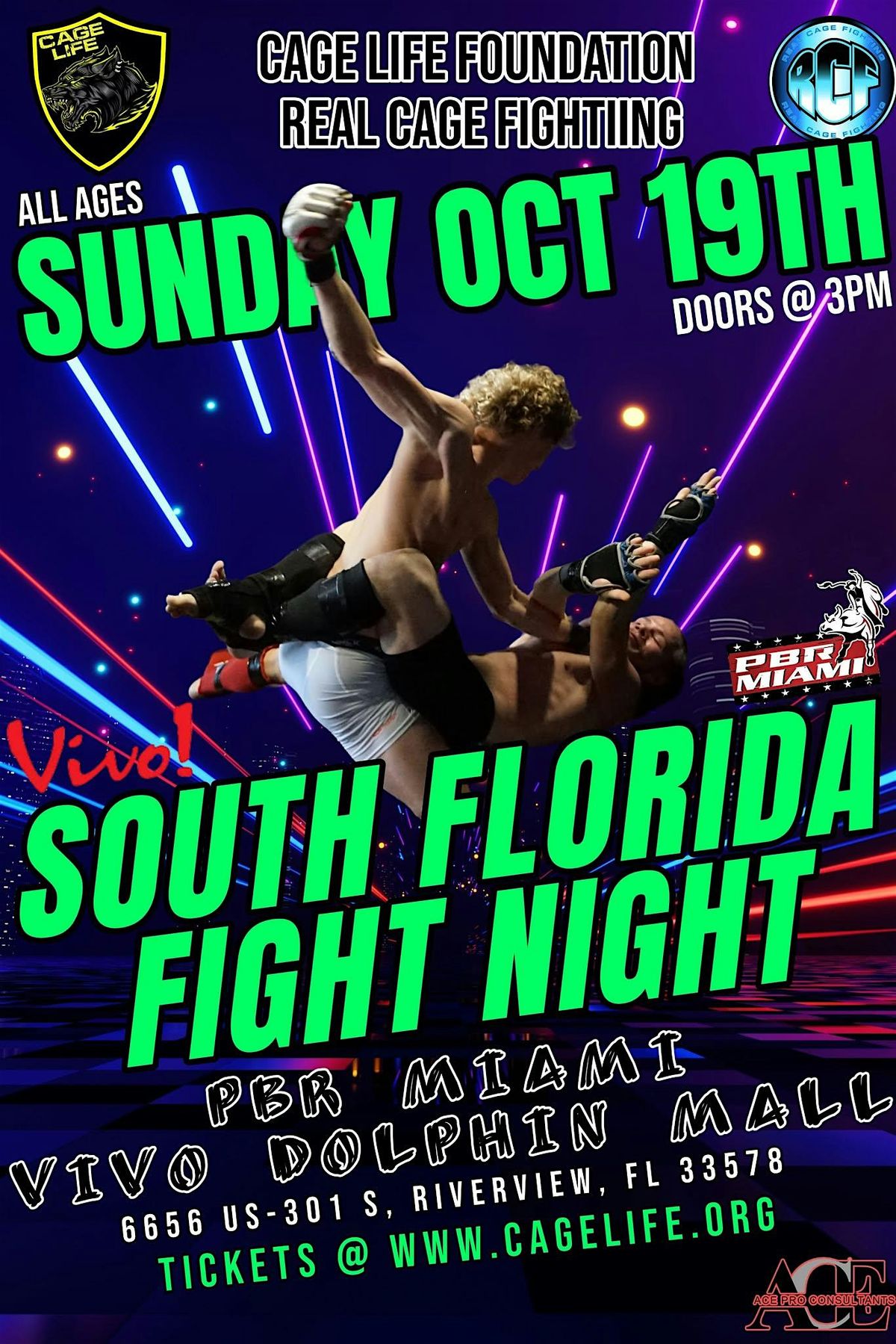 SOUTH FLORIDA FIGHT NIGHT - VIVO! DOLPHIN MALL - PBR - October 19th 2025