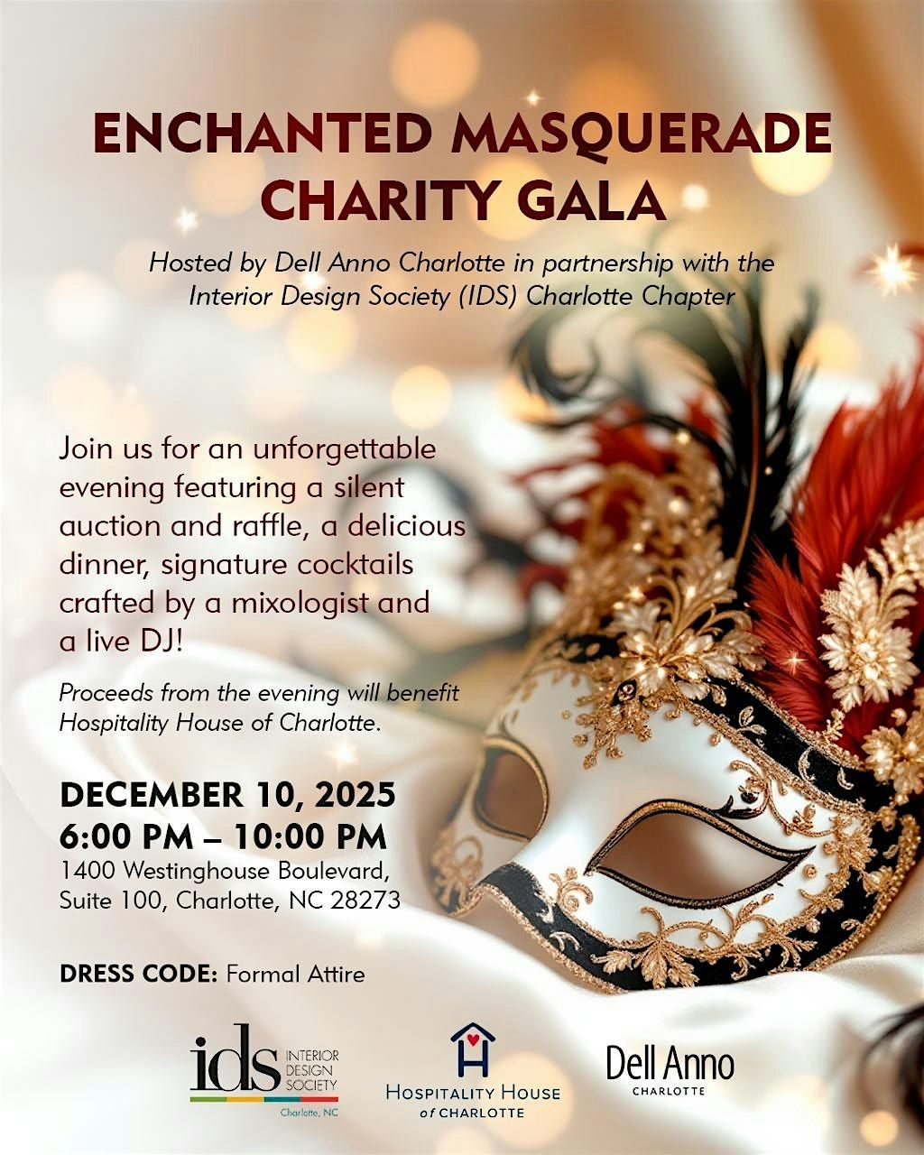 Enchanted Masquerade Holiday Charity Gala with IDS Charlotte