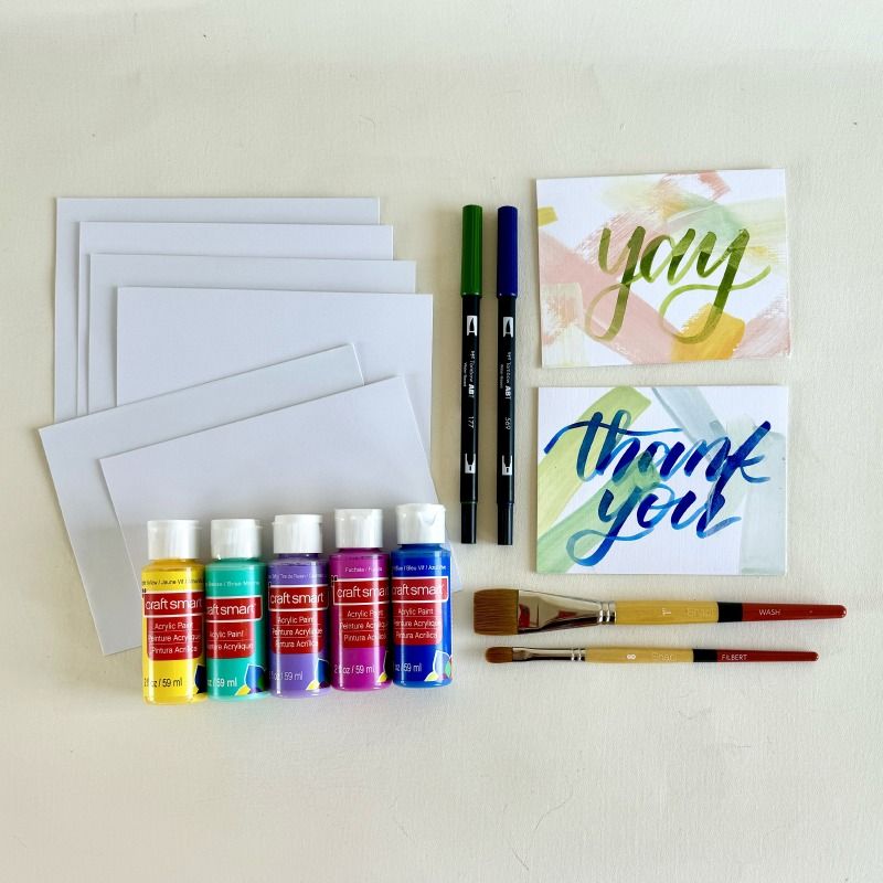 Brush Lettering Note Cards