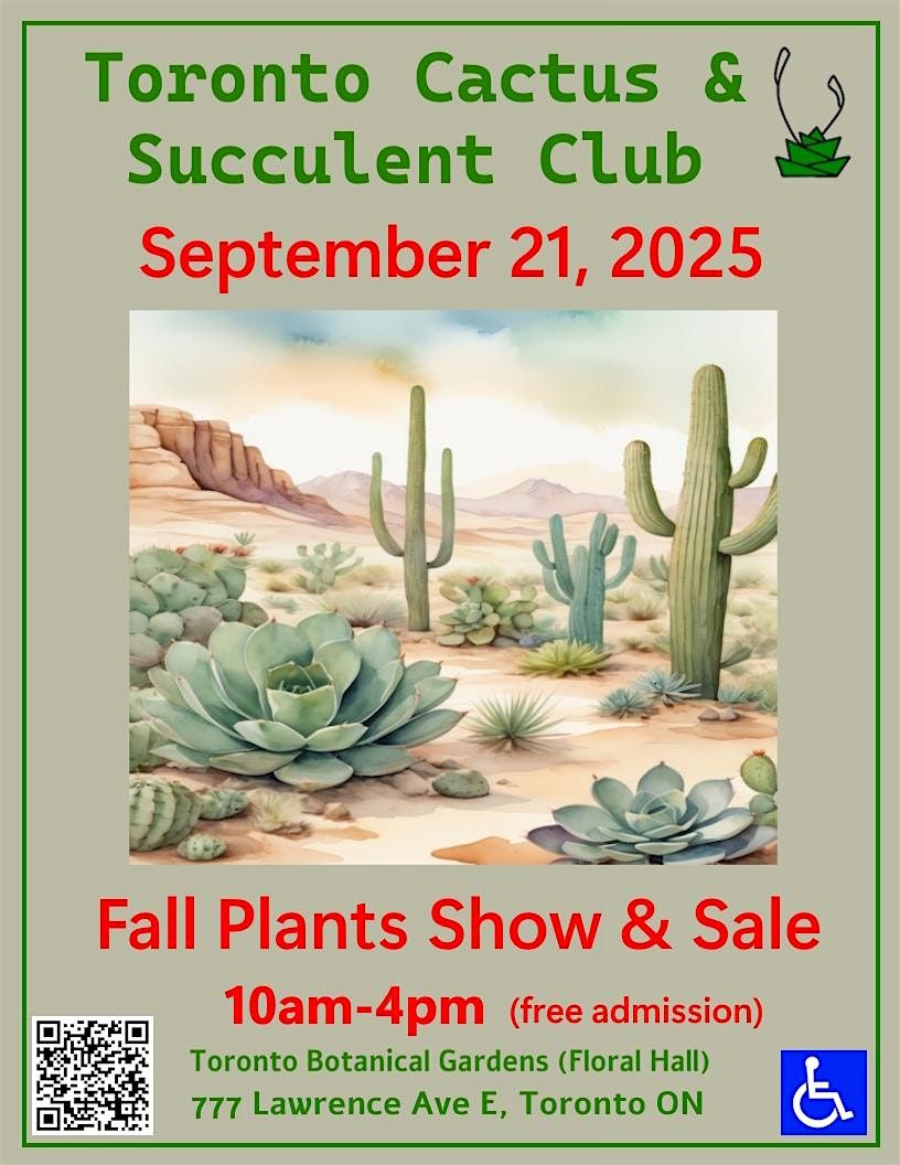 Toronto Cactus & Succulent Club Fall Plants Show and Sale