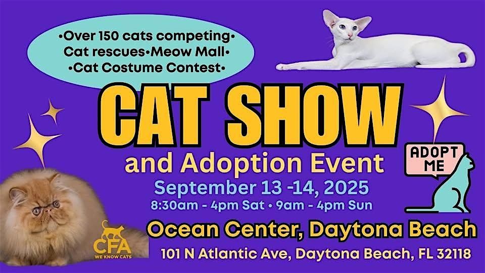 Cat Show and Adoption Event at Daytona Beach!
