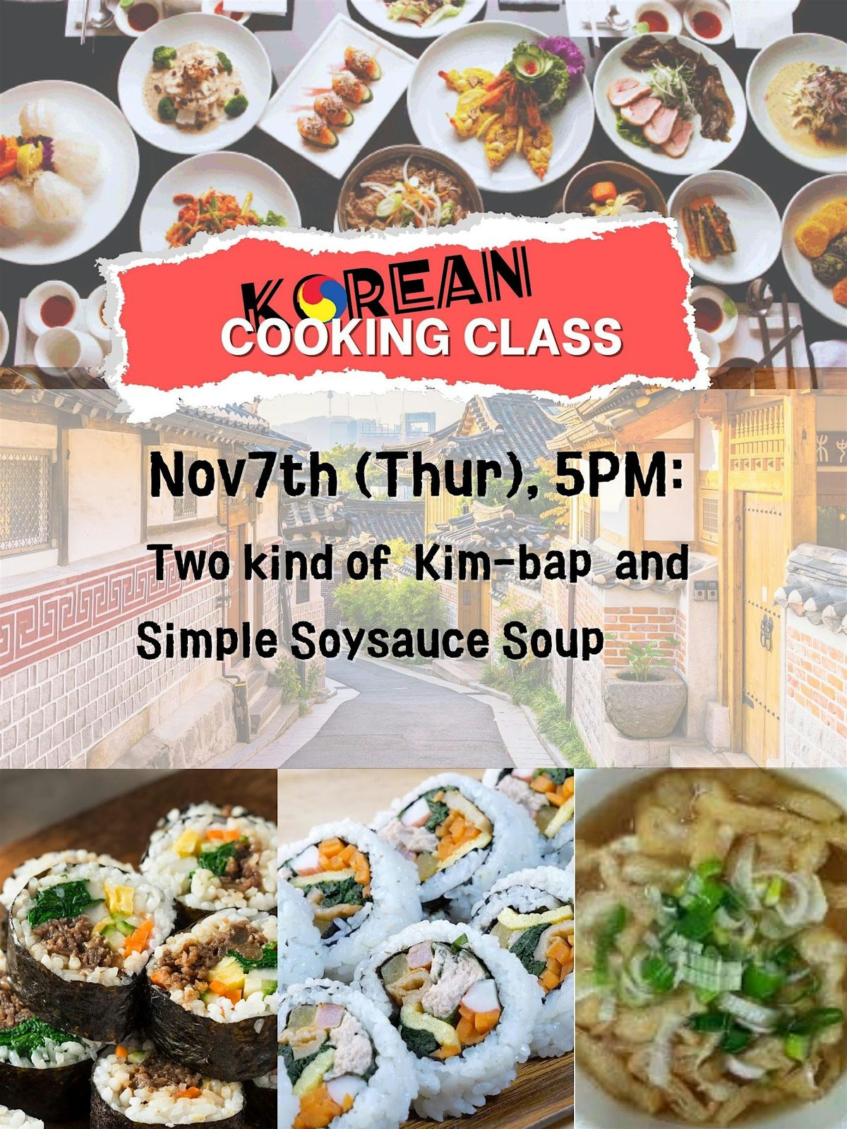 It's time to make delicious Korean food! Up coming Cooking class