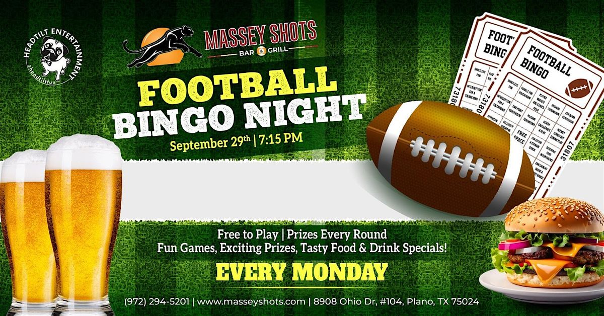 Football Bingo Night At Massey Shots Plano