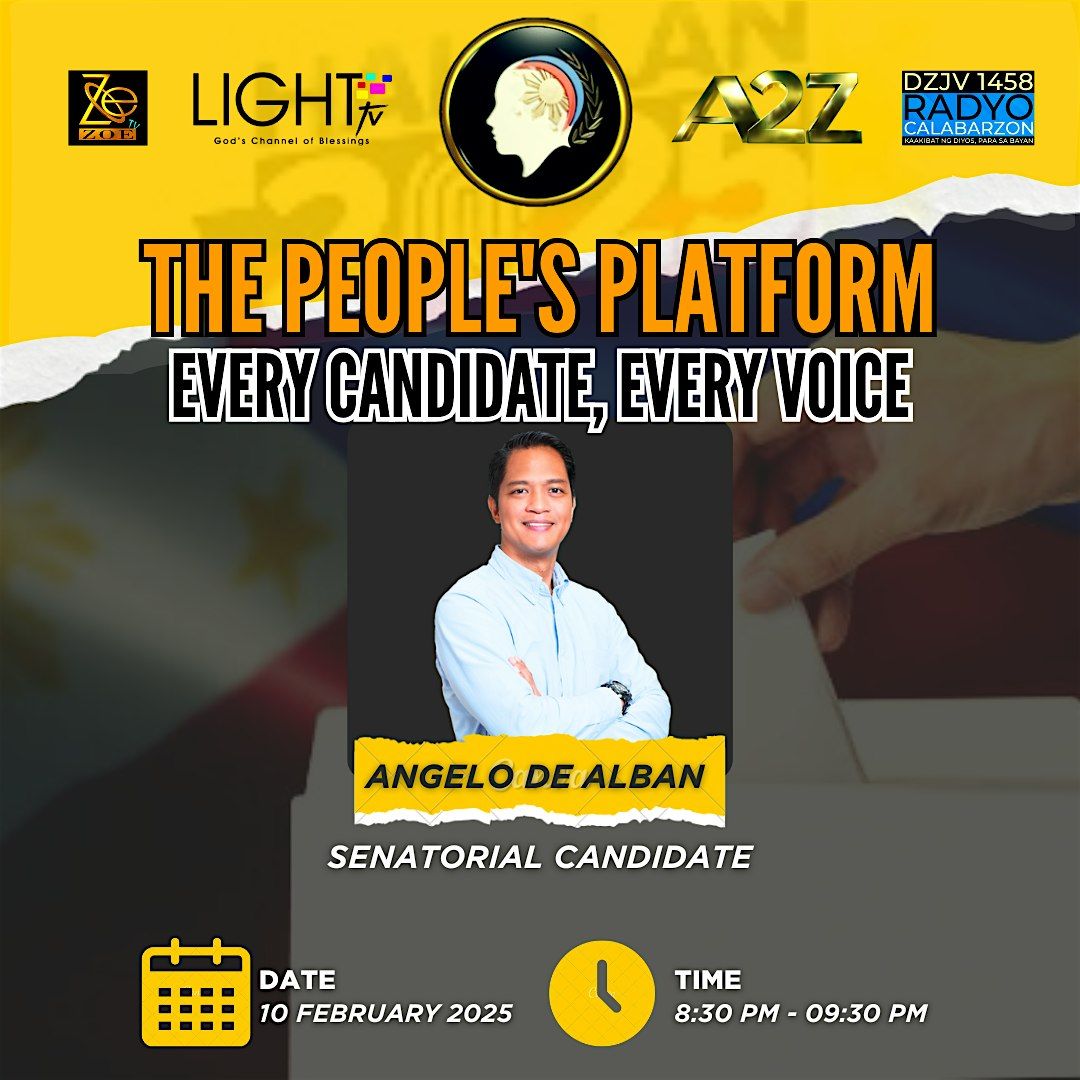 The People's Platform: Every Candidate, Every Voice" with Angelo De Alban