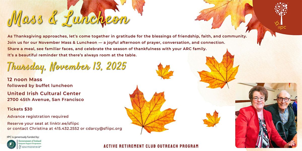 Active Retirement Mass and Luncheon | Thursday, November 13, 2025