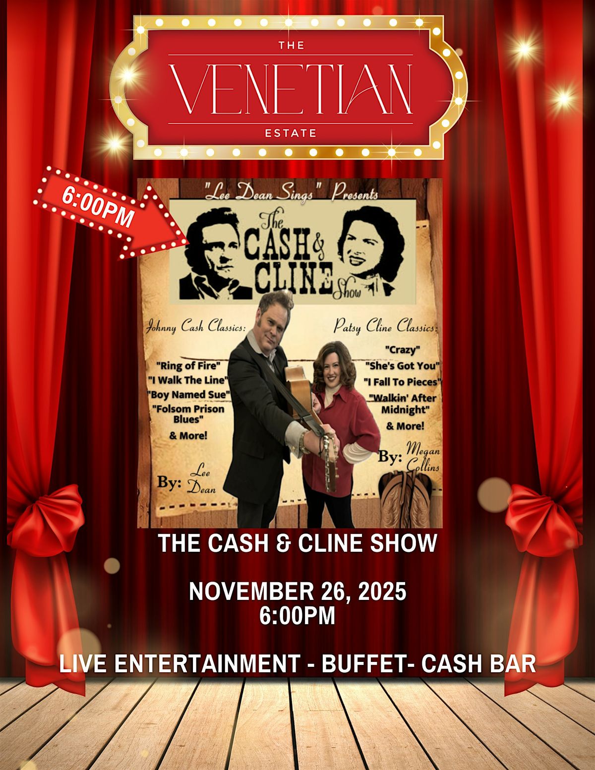"The Cash & Cline Show" Dinner Theater Starring Lee Dean & Megan Collins