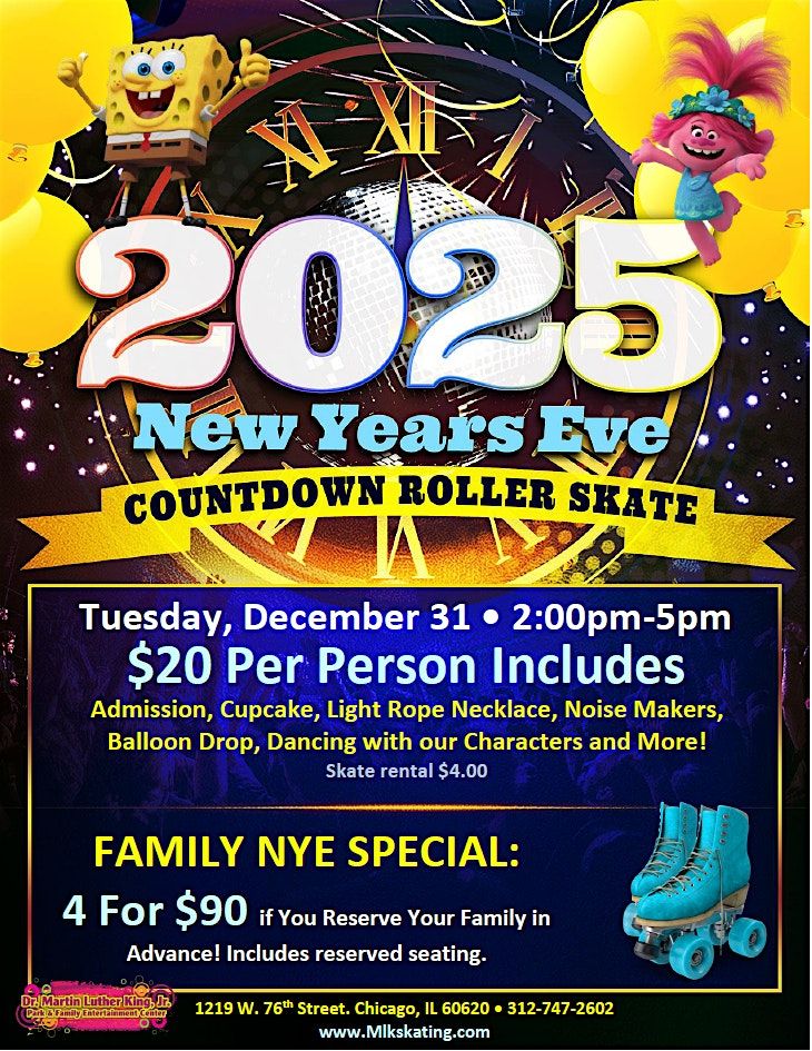 New Year's Eve 2025 Countdown Roller Skate