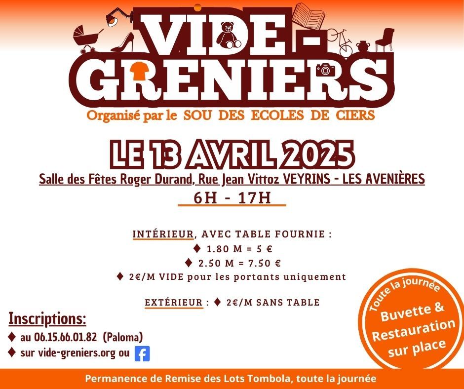 VIDE-GRENIERS du Sou des Ecoles de Ciers