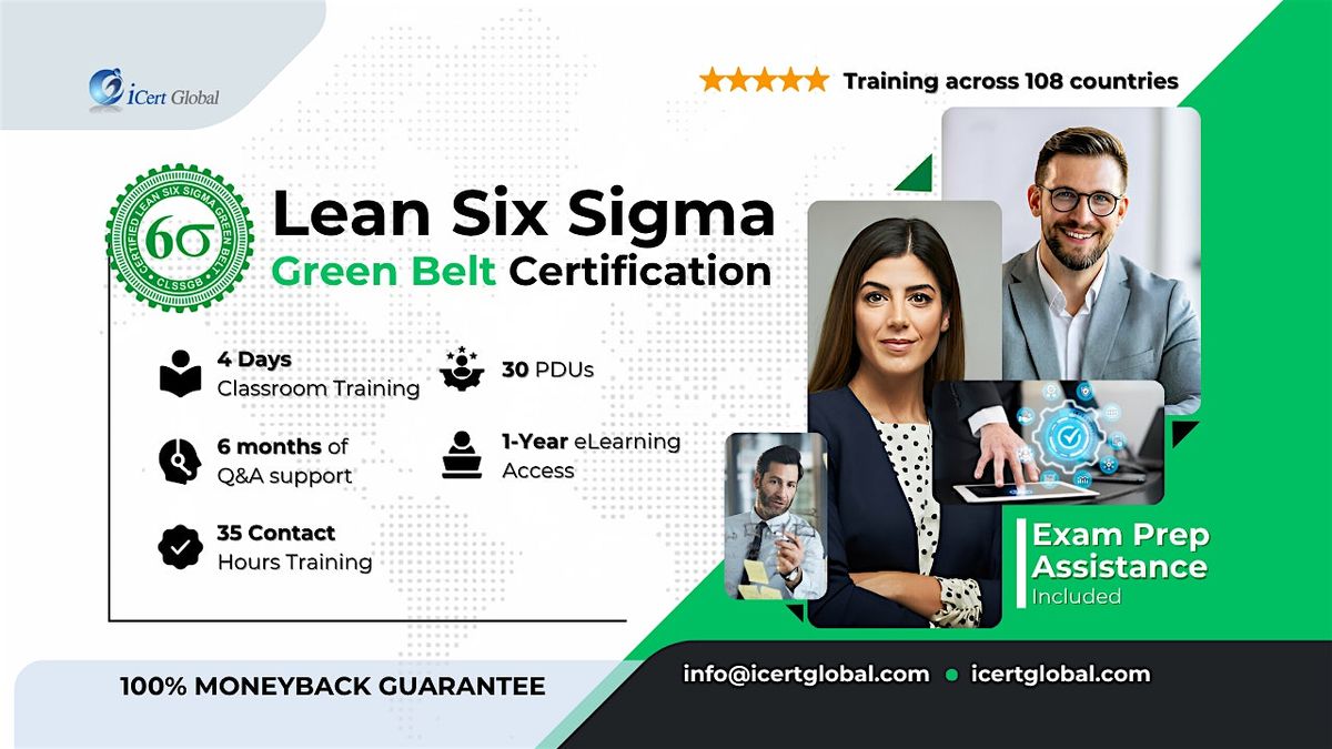 Six Sigma Green Belt In-Person Weekend Training in  Bellingham, WA