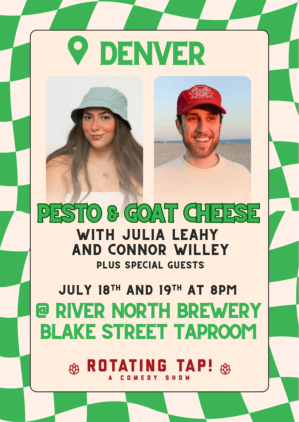 Pesto and Goat Cheese Comedy Tour Featuring Connor Willey and Julia Leahy