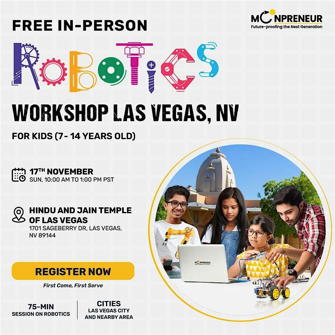 Free Robotics Workshop For Kids at Las Vegas, NV (7-14 yrs)