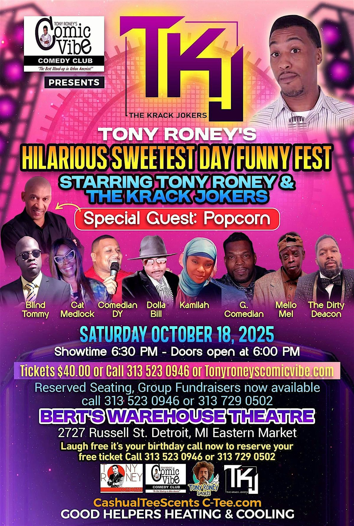 Tony Roney Annual Sweetest Day Comedy & Shopping Funny Fest