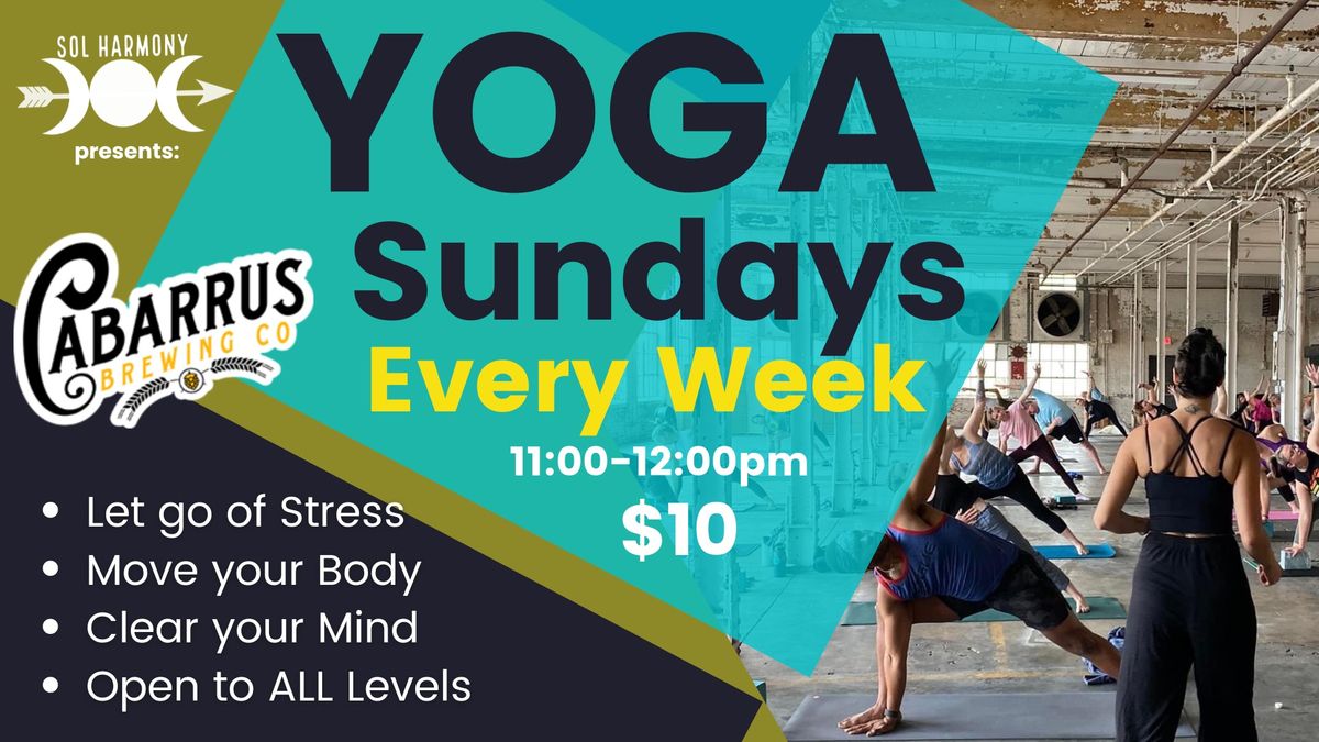 All Levels Yoga Sundays at Cabarrus Brewery