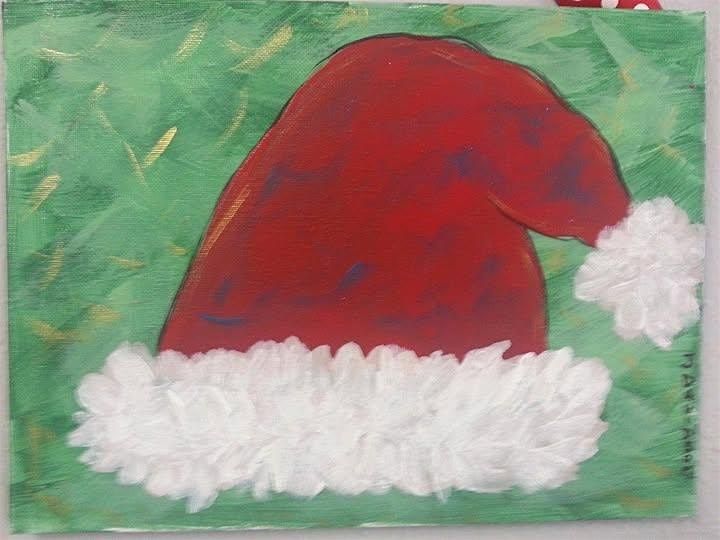 Mommy & Me Santa Hat Painting.