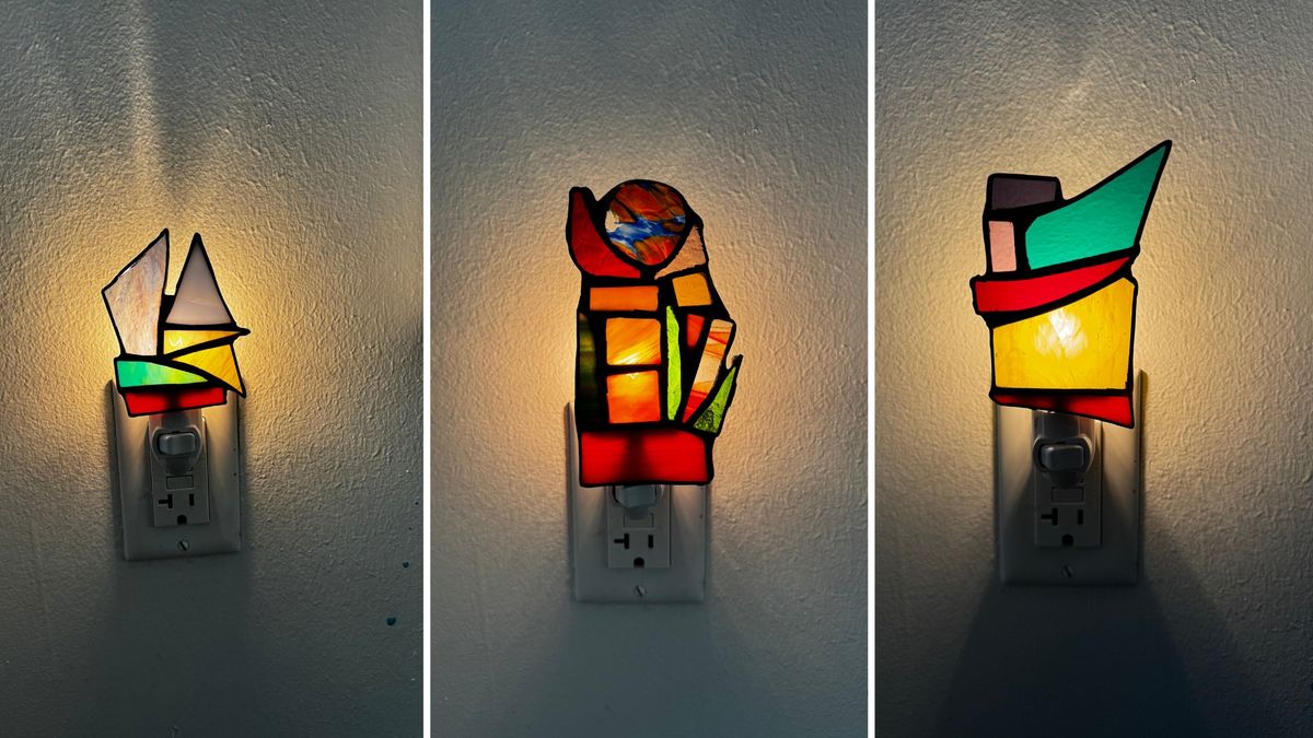  Abstract Stained Glass Nightlight