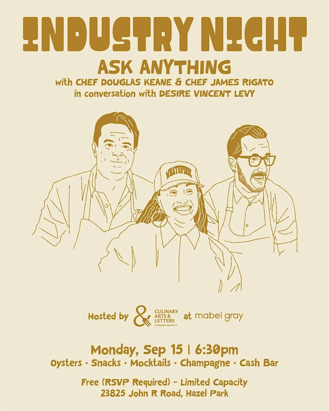 Industry Night presented by Culinary Arts & Letters