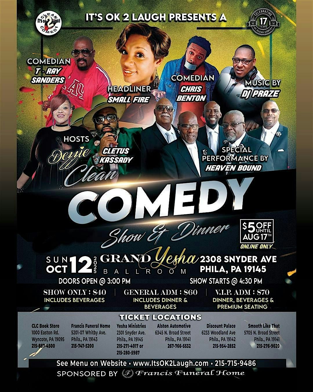 IT'S OK 2 LAUGH PRESENTS  A DINNER & CLEAN COMEDY SHOW