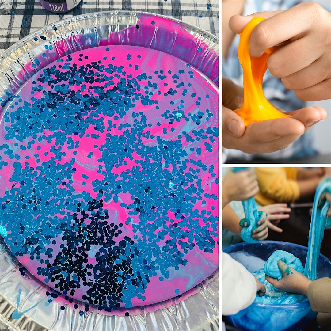 Slime & Acrylic Paint Pour for Kids